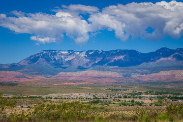 Typical desertic landscape around Zion National Park, Utah