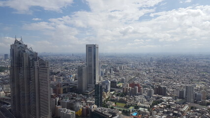 Fototapeta na wymiar Beautiful landscapes of Tokyo, Japan with blue sky