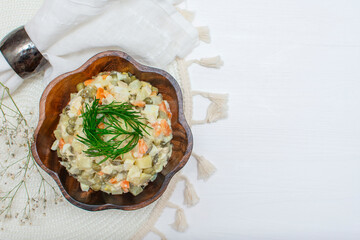 Tradition New Year and Christmas Russian salad 