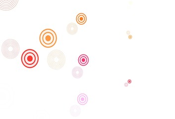 Light Pink, Yellow vector background with spots.