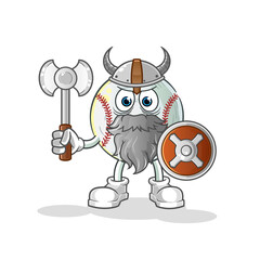 baseball viking with an ax illustration. character vector
