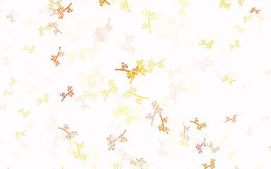 Light Red, Yellow vector elegant wallpaper with branches.