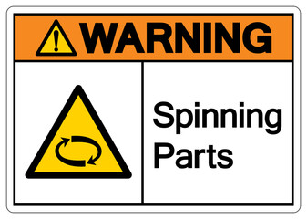 Warning Spinning Parts Symbol Sign, Vector Illustration, Isolate On White Background Label. EPS10
