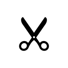 Scissors silhouette vector icon. Cutting symbol.