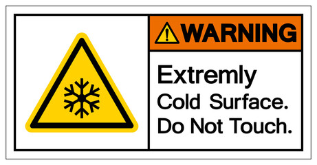 Warning Extremely Cold Surface Do Not touch Symbol, Vector Illustration, Isolated On White Background Label. EPS10