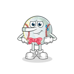 baseball lie like Pinocchio character. cartoon mascot vector