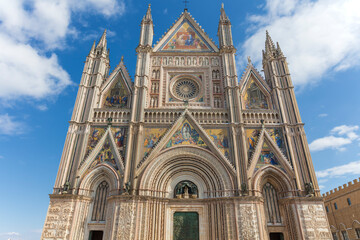 Fototapeta na wymiar Medieval building of Orvieto Cathedral, Orvieto Umbria Italy.