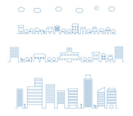 Fototapeta premium 住宅街 ビル群 街並み