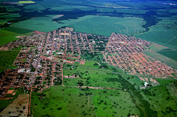 Vista aerea da cidade de Nova Olimpia. Mato Grosso