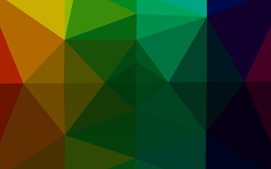 Dark Multicolor, Rainbow vector abstract mosaic background. Colorful illustration in Origami style with gradient.  Textured pattern for background.