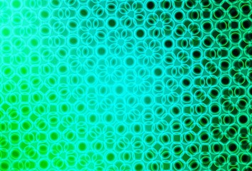 Light Green vector background with bubbles.