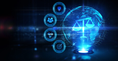 Obraz premium Business, Technology, Internet and network concept. Labor Law Lawyer Legal.