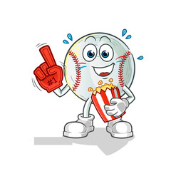 baseball fan with popcorn illustration. character vector