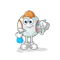 baseball cleaner vector. cartoon character