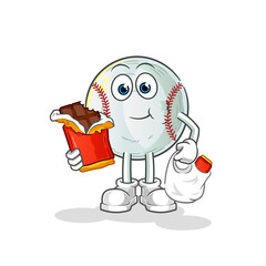 baseball eat chocolate mascot. cartoon vector
