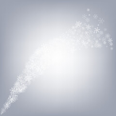 Silver Snowflake Vector Gray Background. Light 