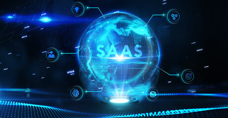 Software as a Service SaaS. Software concept. Business, modern technology, internet and networking concept.