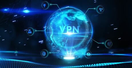 Obraz premium Business, Technology, Internet and network concept. VPN network security internet privacy encryption concept.