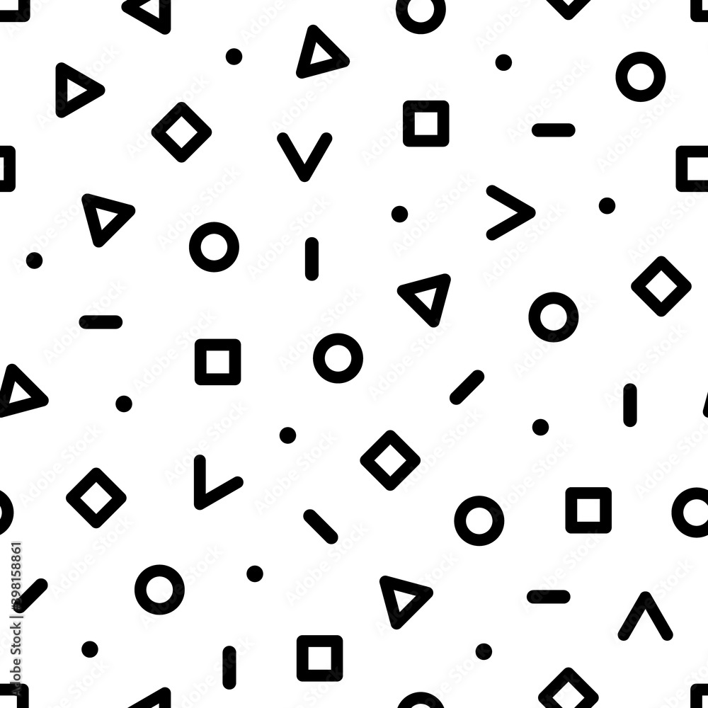 Poster geometric seamless pattern. abstract memphis elements. pattern for every day design. modern hipster 