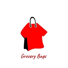 logo, icon for a clothes shaped shopping bag