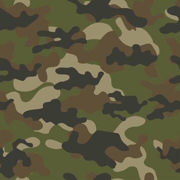 military camouflage print seamless vector pattern. green background .