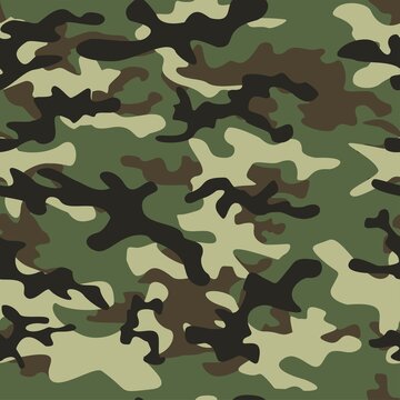 Digital camouflage seamless pattern. Military texture. Abstract army or hunting masking ornament. Classic background. Vector design illustration.