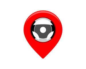 Steering wheel in the pin location logo