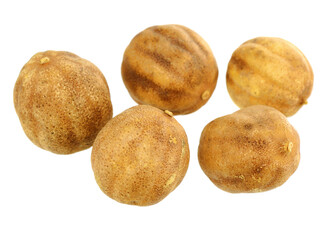 Oriental Whole Dried Lemon. Isolated on White.