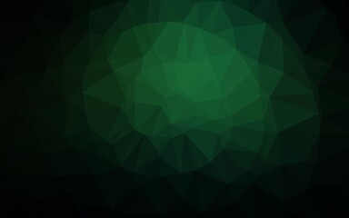 Dark Green vector polygon abstract backdrop. Brand new colorful illustration in with gradient. Elegant pattern for a brand book.