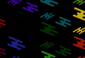 Dark Multicolor, Rainbow vector background with straight lines.