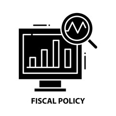fiscal policy icon, black vector sign with editable strokes, concept illustration