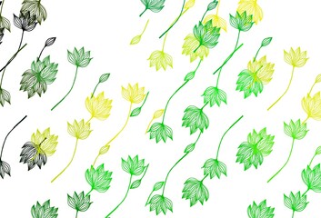 Fototapeta na wymiar Light Green, Yellow vector hand painted pattern.