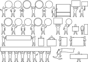 シンプルな線画のヒトのフレーム集 © kimkimchin