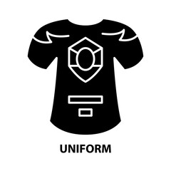 uniform icon, black vector sign with editable strokes, concept illustration