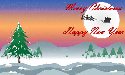 Fototapeta na wymiar graphics design for Card for Merry Christmas Happy New Year design vector illustration