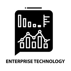 enterprise technology icon, black vector sign with editable strokes, concept illustration