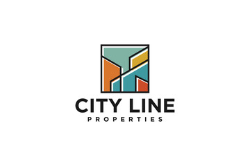 Property business logo - Real estate logo - modern and simple design, line style.