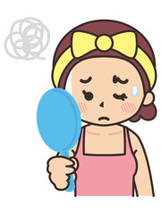 肌トラブルに悩む女性　美容　ビューティー　スキンケア