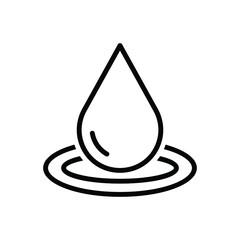 Black line icon for drop