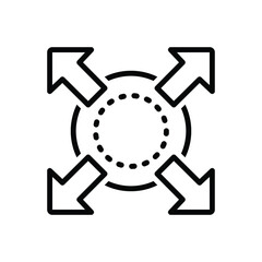 Black line icon for extend