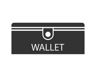 Simple square black wallet icon (part 4)