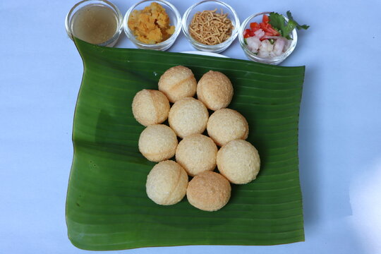 Pani Puri or Pani batasha or golgappa, popular Indian snack and street food