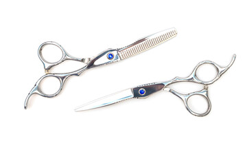 Set of hairdressing scissors for haircuts