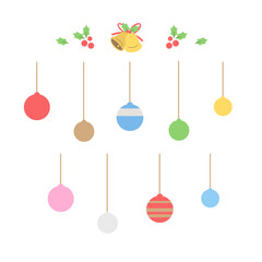 クリスマスオーナメントセットイラスト素材