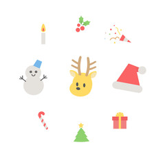 クリスマスイベントセットイラスト素材