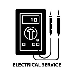 electrical service symbol icon, black vector sign with editable strokes, concept illustration