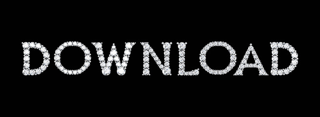 Download word made of diamonds letters with on black background.3d rendering