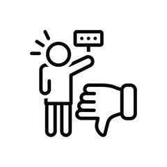 Black line icon for critic 
