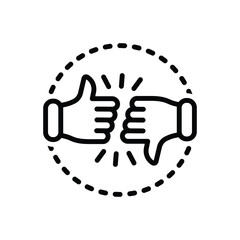 Black line icon for critic

