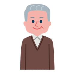 笑顔のシニア男性イラスト素材